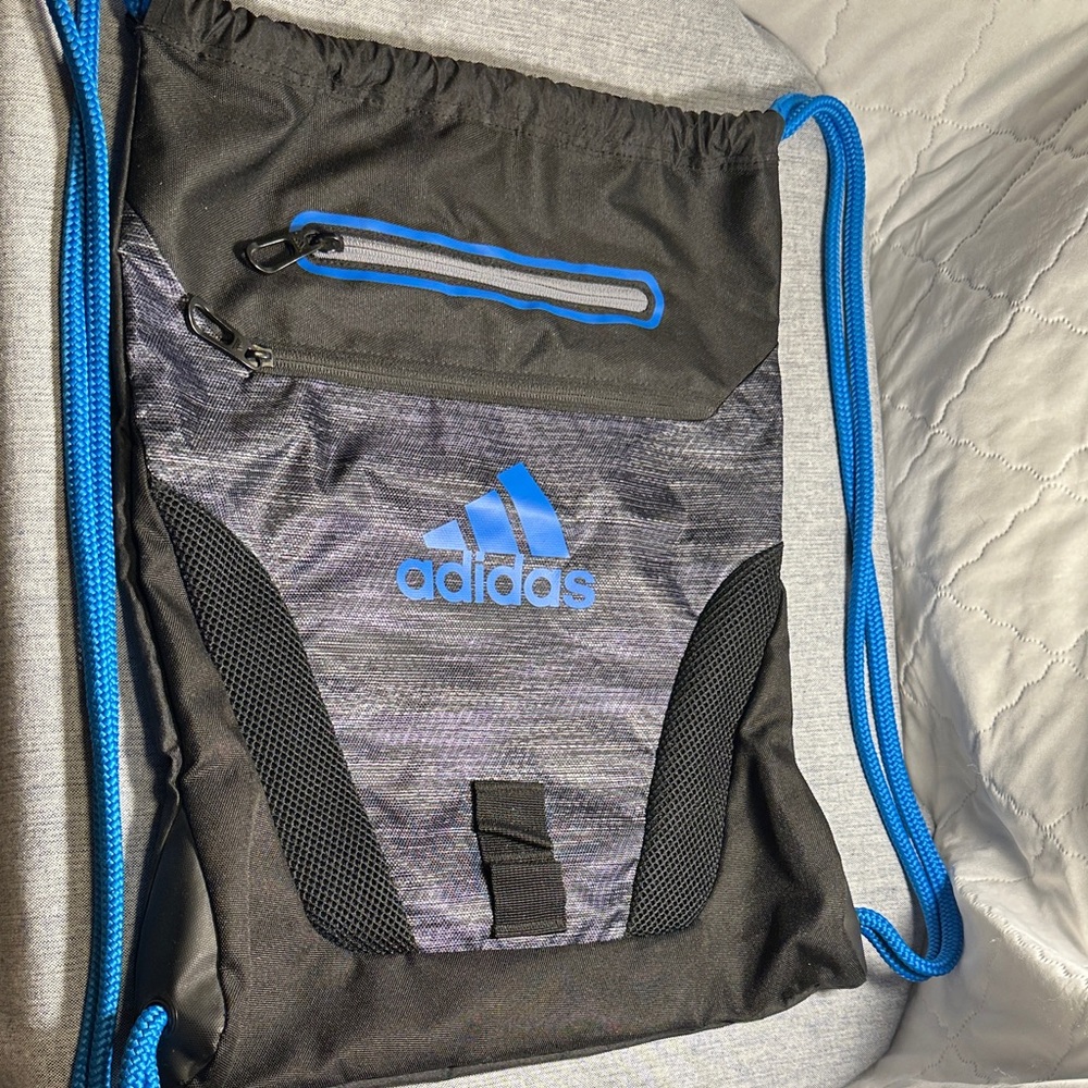 Adidas Black and Blue Sports Backpack
